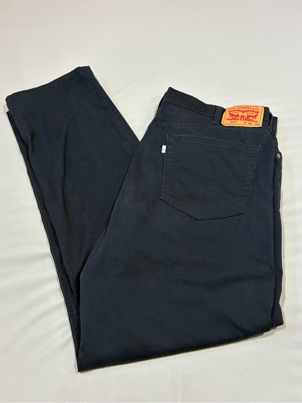 LEVI'S 541 Men's Black Pants Size 38x34 Dark Wash Straight Stretch Performance